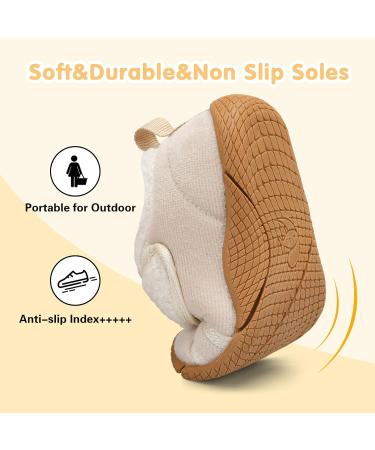 JOINFREE Baby Girl First Walking Shoes Anti-Slip Plush Toddlers Slipper 7.5/8 UK Beige - Buy Online on GoSupps.com
