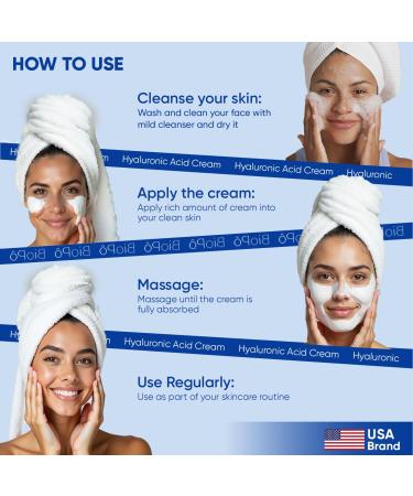 BioPo Hyaluronic Acid Face Moisturizer with Hyaluronic Acid 50 ml Hydrating Cream for Face Restores Natural Moisture Reduces Wrinkles & Firming Made in USA - Buy Online on GoSupps.com