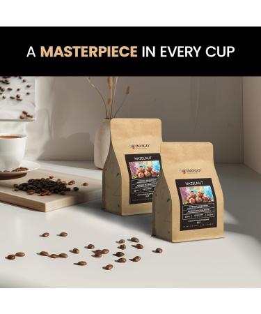 Invigo Espresso Coffee Beans 340g - Aroma-Rich Whole Coffee Bean Small Batch Local Premium Roasting Vegan & Gluten-Free Birthday or Christmas Gift Ideas for Coffee Lovers Whole Bean Hazelnut - Buy Online on GoSupps.com