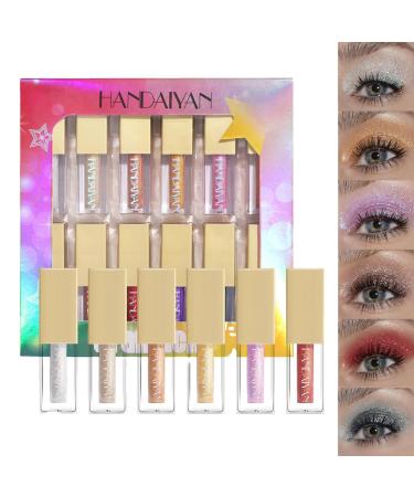 Liquid Eyeshadow | 12 Colors High Pigments Gloss Eye Shadow Kit - Eye Shadow Kit Gloss Eyeshadow Set Long Lasting Quick-Drying Brilliant Gel Highlighter for Shiny Makeup Eyes Make Up Kit Guanglu