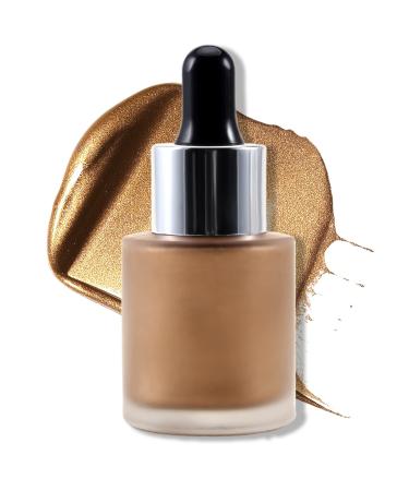 Erinde Liquid Highlighter  Shimmer Creamy Luminizer Bronzer  Face & Body Light Shimmer Glow Illuminator  Non-Sticky  Waterproof  Shimmering Body Face Glitter Glowing Highlighter Makeup  06