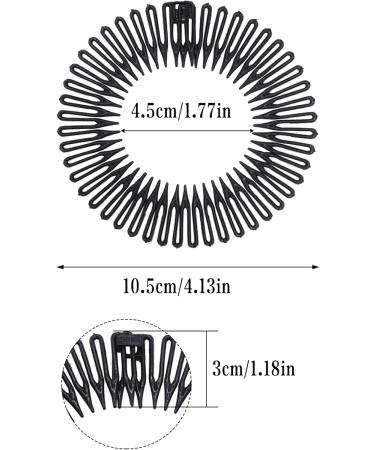 Comb Headband 4 Pieces Full Circular Stretch Comb Headband Flexible Zig Zag Headband Flexi Comb Headband Zigzag Hairband Plastic 90s Headband Zig Zag Hair Band for Women and Girls - Buy Online on GoSupps.com