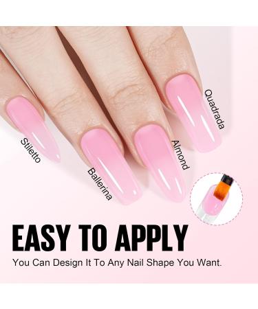 Tomicca 60g Polygel Acrylic Gel for Nails - Quick Extender Gel Starter Set | Long-Lasting & Natural Look | Ideal for Beginners & Salon Professionals - Pink Rose - Buy Online on GoSupps.com