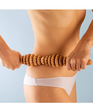 Ribnican Anti-Cellulite Wooden Massage Roller with Handle - 40 cm Maderotherapy Accessory for Effective Cellulite Treatment | International Shipping - Buy Online on GoSupps.com