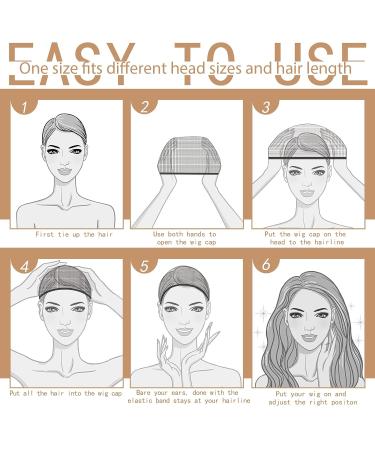 FANDAMEI 6PCS Wig Caps - 4 Light Brown Nylon & 2 Black Mesh Net Hair Caps for Women - Closed End Hair Caps for Halloween Cosplay - Buy Online on GoSupps.com