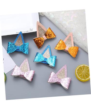MUSISALY 6 Pairs Hair Bow Barrettes Kawaii Hair Clips Glitter Bowknot Hairpin Cute Hair Supplies Glitter Hair Clips Ear Bow Hair Barrettes Hair Pin Hair Clips for Girl Bow Hair Clip Fabric - Buy Online on GoSupps.com