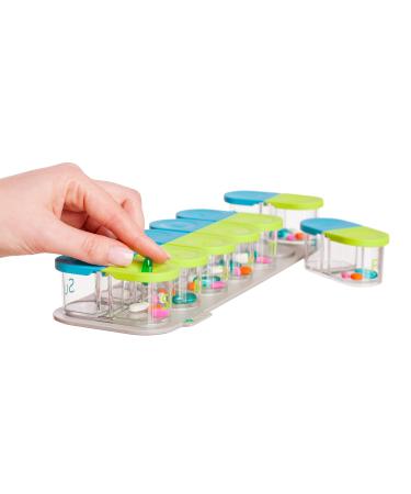 Sagely Smart Active Weekly Pill Box Organizer- AM/PM Pill Planner with Free App and 7 Removable Pods Green/Blue