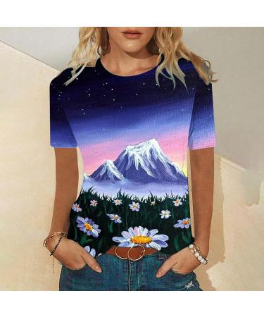 Women's Custom Cotton Shirt | Short Sleeve Crew Neck Fashion T-Shirt in Purple | X-Large - Buy Online on GoSupps.com