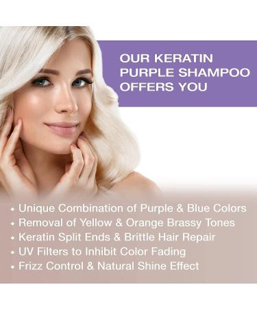 Vitamins Keratin Purple Toning Shampoo - Brassiness Toner for Blonde & Gray Hair - Buy Online on GoSupps.com