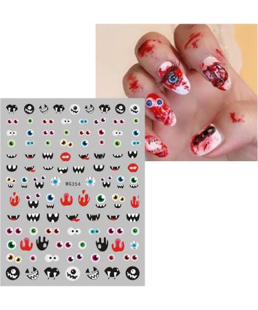 Halloween Nail Stickers 16 Sheets Self-Adhesive Nail Decal Pumpkin Ghosts Cobweb Nail Art Decoration Design Supplies - Buy Online on GoSupps.com