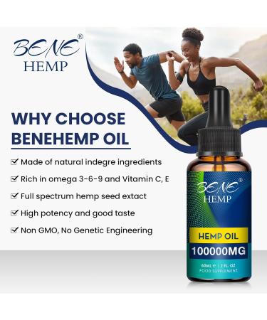 Premium 100000mg High Strength Vegan Oil for Joint, Sleep, and Stress Relief - Omega 3-6-9, Vitamin C & E - 60ml (Pack of 1) - Buy Online on GoSupps.com