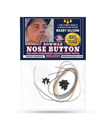 Bowmar Archery Nose Button Recurve Edition, Extremely Light Weight, Creates Consistent Anchor Point, Two Sizes Included Black