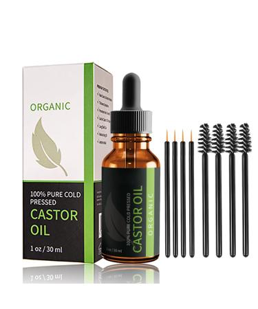 Cold Pressed Castor Oil - Organic Castor Oil - Veganic Hair Growth Oil for Eyelash Eyebrow Hair Growth Serum - Organic Castor Oil for Skin and Body - Moisturizing & Reducing Lines Castor Oil