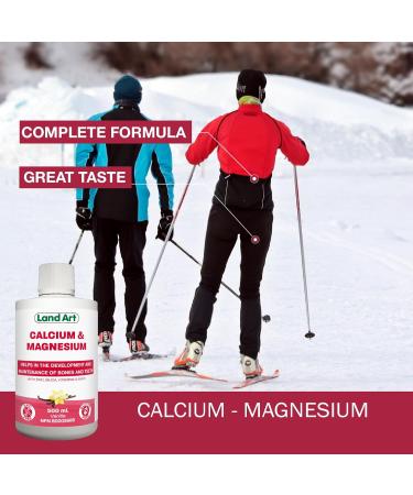 Liquid Calcium Magnesium Formula with Vitamin D Vitamin E and Zinc - Maintain Healthy and Stronger Bones - 500ml - Vanilla Spearmint Flavor - Non-GMO Gluten Free Sugar Free - Made in Canada - Buy Online on GoSupps.com