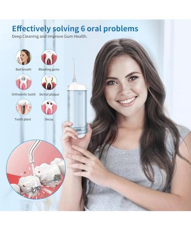 NewWay Portable Water Dental Flosser - Rechargeable Oral Irrigator with 4 Tips Waterproof Teeth Cleaner for Home & Travel - Buy Online on GoSupps.com