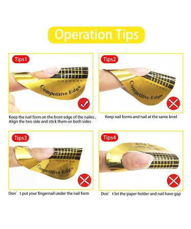 500 Gold Horseshoe Nail Forms for Acrylic Nails | Polygel Nail Extension Forms with Guide Sticker | Gel Nails Art Paper Form for DIY Manicure - Buy Online on GoSupps.com