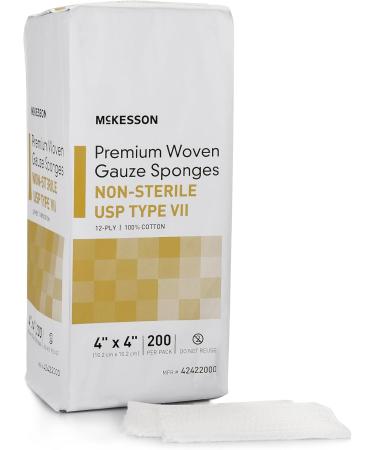 Buy McKesson Premium 12-Ply Woven Gauze Sponges - Non-Sterile Cotton 4x4 inches 2000 Total | International Shipping Available - Buy Online on GoSupps.com