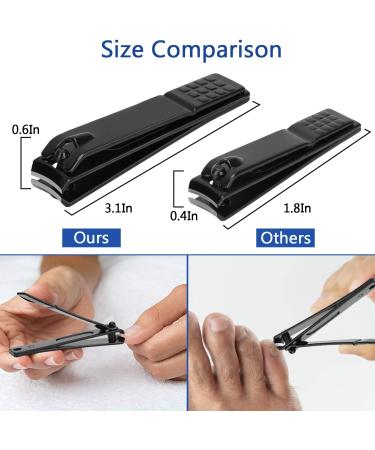 Manicure Set Men Travel Nail Clipper Kit - Mini Luxury Manicure 4 in 2 Manicure & 1 Nose Hair Scissors Stainless Steel Professional Pedicure Set Travel Nail Grooming Kit Gift for Men Lovers Parents Black - Buy Online on GoSupps.com