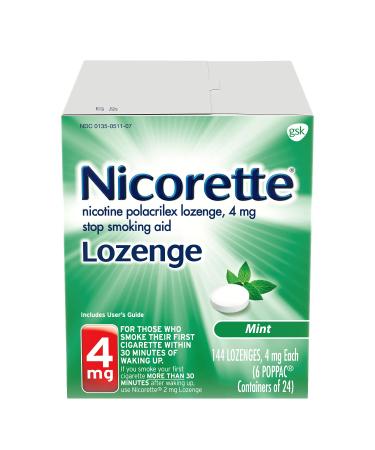 Nicorette Nicotine Lozenges to Quit Smoking - Mint Flavored Stop Smoking Aid, 4mg each,144 Count (Pack of 1)