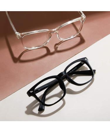 Cyxus Blue Light Blocking Square Glasses with Clear Lens | Black & Transparent Frame - Buy Online on GoSupps.com