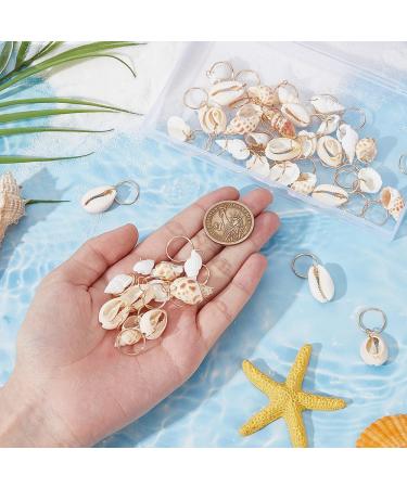 Pligreat 60-Piece Mussel Dreadlocks Hair Rings | Vintage Braids Jewelry for Men & Women | Beach Style Hair Charms & Dreadlock Accessories - Buy Online on GoSupps.com