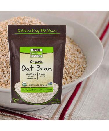 NOW Foods Natural Oat Bran - 14 oz | High-Quality Fiber-Rich Superfood - Buy Online on GoSupps.com