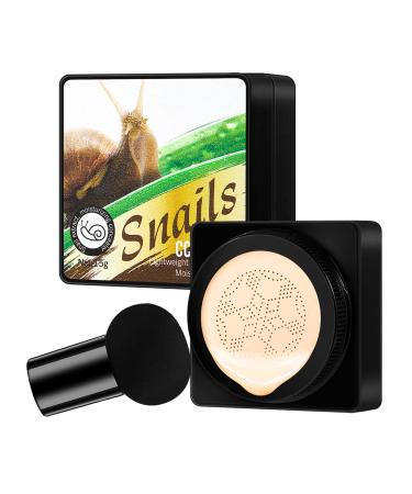 Mushroom Head Air Cushion Foundation CC Creme Foundation Cover BB Creme Concealer Covering Liquid Prime Make Up Concealer Moisturizing Brightening Natural Concealer Gifts All Skin 15 G (1 Pack) 01#