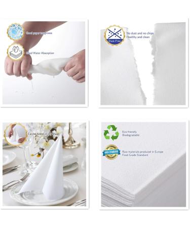 LEKOCH 50 PCS Disposable White Napkins | Premium Air Laid Cloth-Like Wedding Napkins 40x40 - Ideal for Events & Celebrations - Buy Online on GoSupps.com