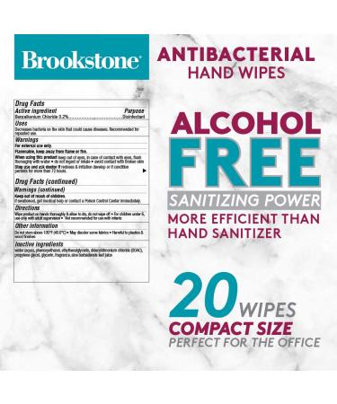Brookstone 12 Packs - 20 Count Sanitizing Hand Wipes for Cleansing and Waterless Wash - Travel Size, 240 Wipes (Clear Fresh) - Buy Online on GoSupps.com