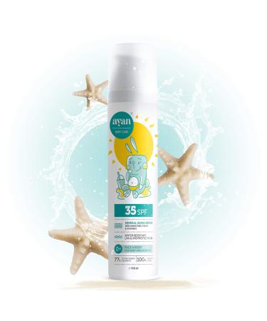 AYAN natural cosmetics baby sun cream 100 ml SPF 35 - effective mineral UV sun protection without nanoparticles and chemical filters