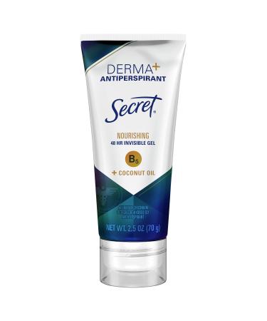 Secret Derma+ Invisible Gel Antiperspirant & Deodorant  Nourishing With Vitamin B5 + Coconut Oil  48 Hr.  2.5 Ounce Coconut 2.5 Ounce (Pack of 1)
