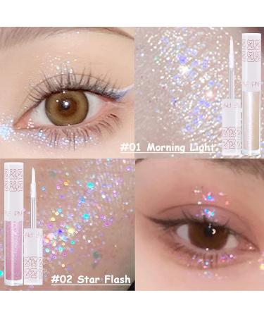 6Pcs Korean Liquid Glitter Eyeshadow and Eyeliner Set - Long Lasting Metallic Shimmer Makeup Kit with Quick Drying Formula and Pigmented Loose Glitter Glue for Crystal Eye Makeup - Buy Online on GoSupps.com