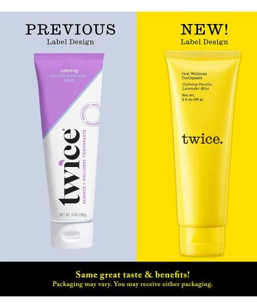 Twice Sensitive Teeth Whitening Toothpaste with Fluoride - Calming Vanilla Lavender Mint (2-Pack) - Buy Online on GoSupps.com