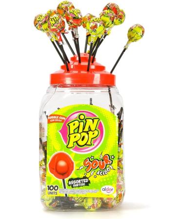 LOLLIPOPS BUBBLEGUM FILLED PIN POP SOUR MIX FLAVOURS LOLLIES KIDS PARTY BAGS (25) Assorted - Buy Online on GoSupps.com
