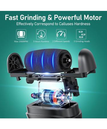 Electric Callus Remover for Feet - Waterproof Rechargeable Portable Pedicure Kit with LCD Display & 3 Grinding Heads - Best Foot Care Solution - Buy Online on GoSupps.com