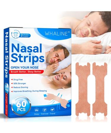Chimoo nose paving snoring 60 pieces of nose paves Better skin -colored nose strips anti -snar paving snar pavement relieve a blocked nose due to allergies runny nose (66x19mm) aa