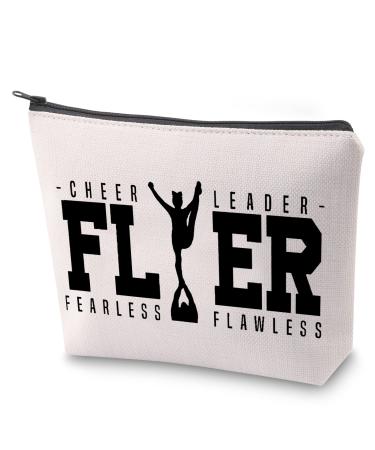 Cheerleading cosmetic bag Cheer leader Fearless flawless make-up bag with zipper cheerleader survival kit cheer team gift fler
