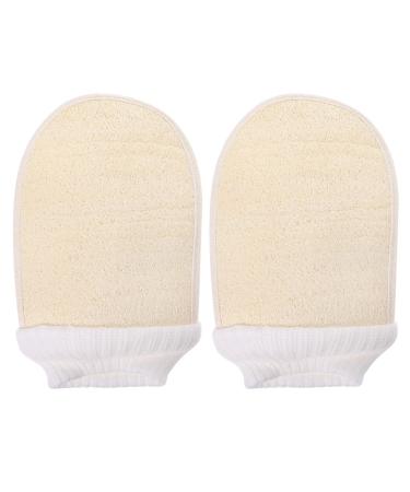 Cabilock 2pcs Loofah Exfoliating Gloves Pad Body Washing Mitts Loofah Scrubbers for Men Women Spa Shower Bath Towel 13x20x0. 5cm