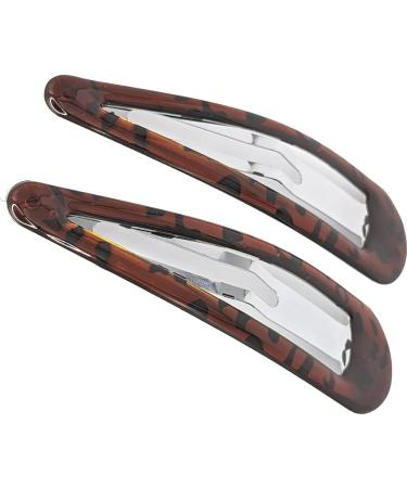 9cm Large Plain Tort Brown Bendies Sleepies Snap Clips Hair Clips Slides for Women Girls by Glitz4Girlz - Buy Online on GoSupps.com