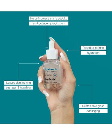 Baebody Hyaluronic Acid Serum 1 fl oz - Hydrating & Anti-Aging Skincare - Buy Online on GoSupps.com