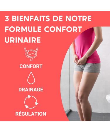 URINARY COMFORT FORMULA | Cranberry Psyllium Cherry Dandelion | Food Supplement | Comfort Drainage Regulation | 60 Capsules | Made in France - Buy Online on GoSupps.com