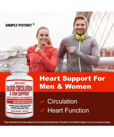 Blood Circulation & Vein Support Supplement - 90 Caps - Spider & Varicose Veins Relief - Niacin, Ginger & Cayenne Pepper - Vessel & Heart Health Support - Buy Online on GoSupps.com