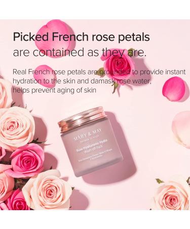 Mary&May Vegan Rose Hyaluronic Hydra Wash Off Mask 125g - Clean Pores, Sebum Control, Longer Hydration | Korean Clay Mask with Hyaluronic & Rose Petals - Marynmay - Buy Online on GoSupps.com