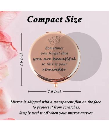 Personalized Rose Gold Compact Mirror - Inspirational Birthday Gifts for Women | Ideal Christmas Gift for Female Friends - Buy Online on GoSupps.com