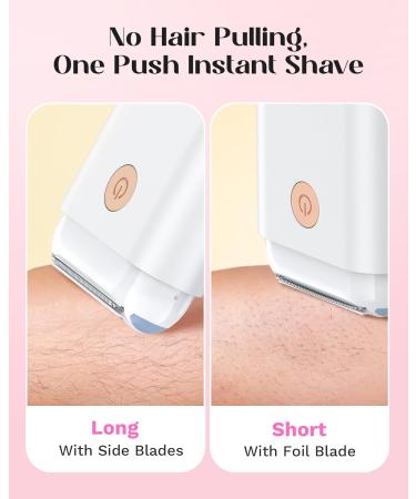 Wavytalk Electric Shaver for Women - USB Rechargeable Bikini Trimmer & Razor for Legs Underarm & Sensitive Areas - Cordless with Detachable Head & LED Lights (White - Buy Online on GoSupps.com