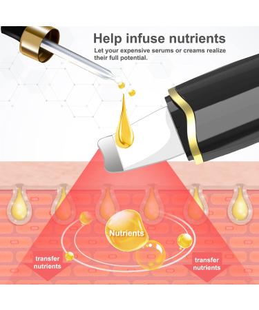 Qukot Ultrasonic Skin Scrubber Spatula - Blue-Light Upgraded Blackhead Remover & Pore Cleaner for Deep Facial Cleaning - Comedone Extractor for Women and Men - Buy Online on GoSupps.com