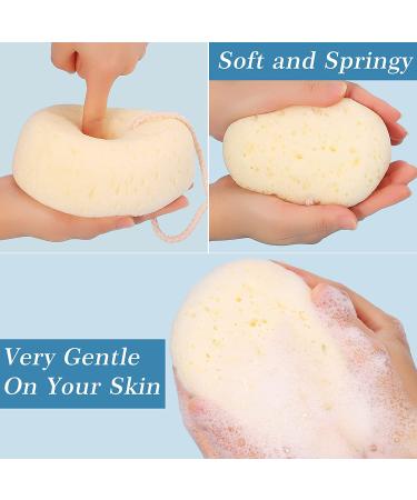 KECUCO 3 Pcs Bath Sponge Set - Large Shower Pouf for Exfoliating - Body Wash Loofah Scrubber for Men, Women, Teenagers - Buy Online on GoSupps.com