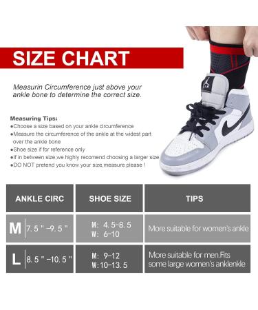 Ankle Brace Set of 2 - Compression Support for Injury Recovery & Joint Pain - Arch Brace Support - Foot Stabilizer - Protect Against Sprains & Swelling - Size L - Buy Online on GoSupps.com