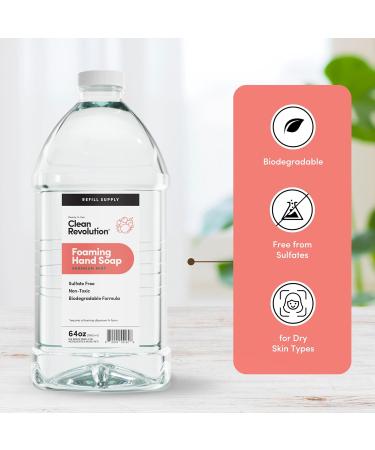 Clean Revolution Foaming Hand Soap Gentle Moisturizing Ready To Use Formula Real Essential Oils Gluten Free Geranium Mint 64 Fl Oz - Buy Online on GoSupps.com