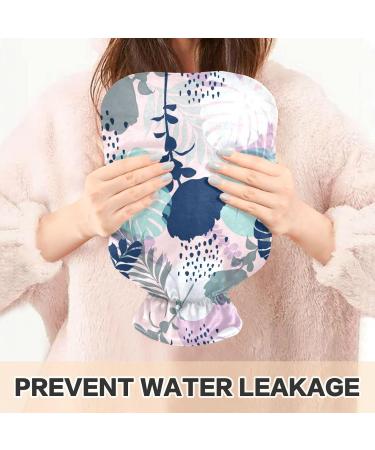 NAANLE Tropical Palm Leaves Hot Water Bottle with Cover - 2L Heat Bottle for Back Pain Relief & Warm Therapy | Ideal Hand & Foot Warmer - Buy Online on GoSupps.com